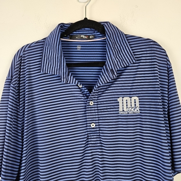 RLX 100 USGA Green Section Striped Short Sleeve Polo Shirt Size XL - Picture 3 of 6